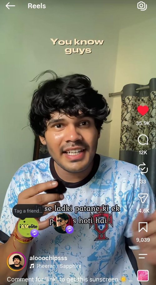 Reel showing 35.9K likes and 12K comments